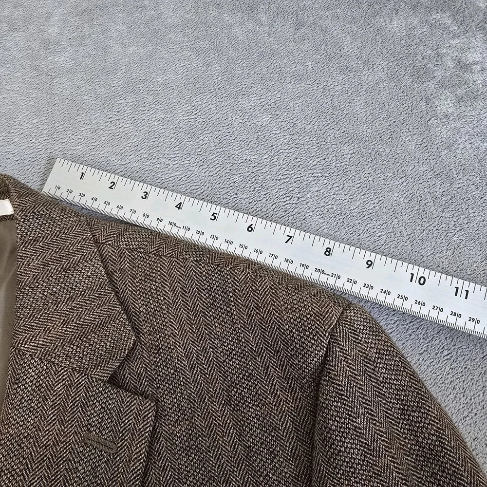 Vintage Lauren Ralph Lauren Blazer Mens 42R Brown Wool Tweed Plaid Classicore
